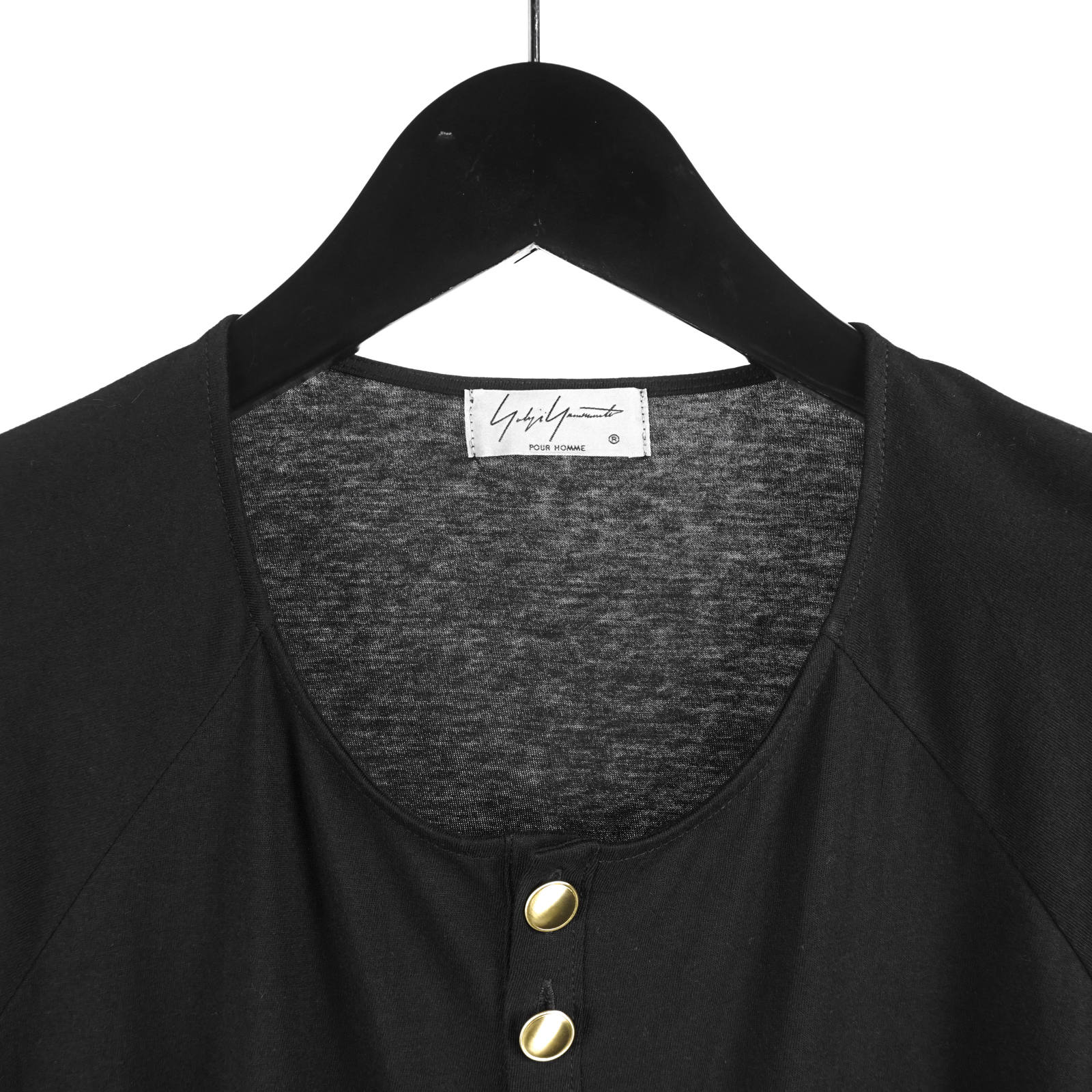 2019AW Yohji Yamamoto  ヘンリー長袖金ボタン yohji yamamoto - Yohji Yamamoto [HC-T65-016 / ヘンリー長袖金