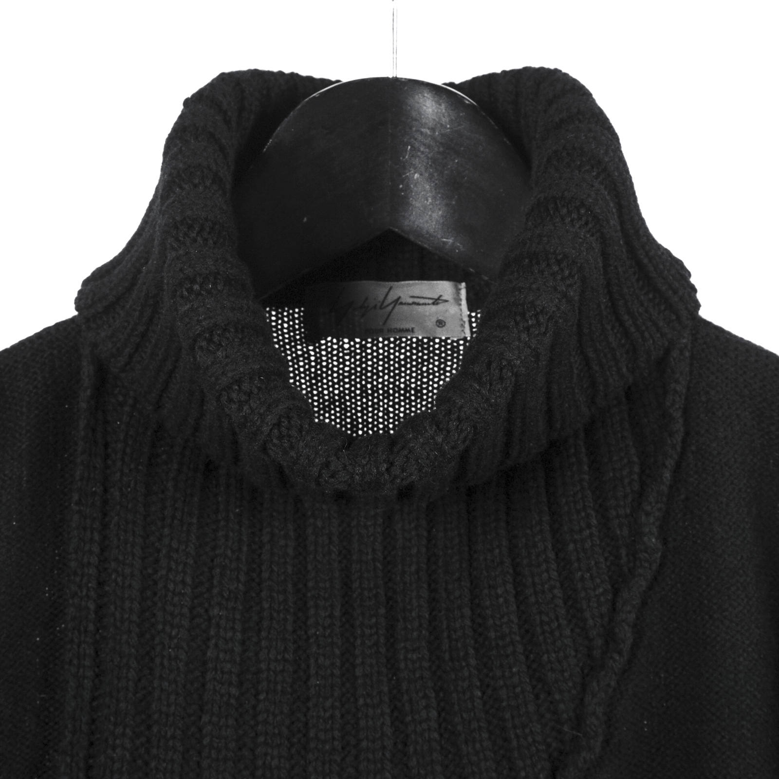 Yohji Yamamoto POUR HOMME タートルネック リブ編み 黒 Yohji Yamamoto POUR HOMME タートルネック リブ編み 黒 - メルカリ